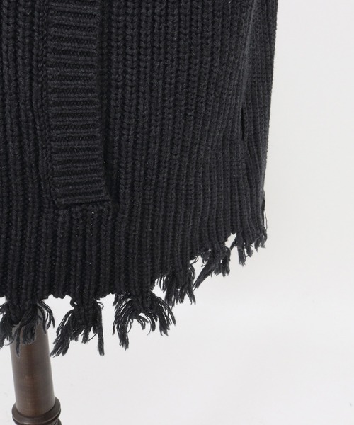 ADAM PATEK(アダムパテック)の「【ADAMPATEK/アダムパテック】cotton wool damaged driver’s knit ドライバーズニット(ニット/セーター・メンズ・グレー/ブラック・2/1)」の10枚目の写真