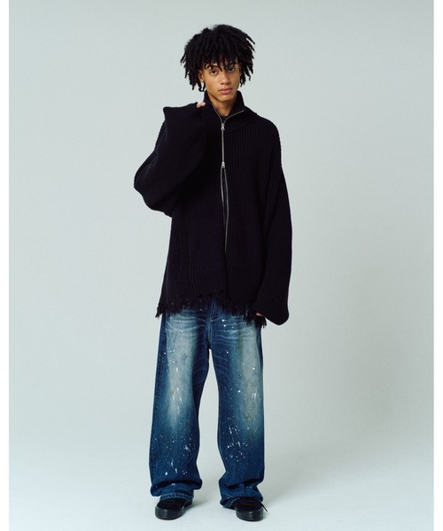 ADAM PATEK(アダムパテック)の「【ADAMPATEK/アダムパテック】cotton wool damaged driver’s knit ドライバーズニット(ニット/セーター・メンズ・グレー/ブラック・2/1)」の20枚目の写真