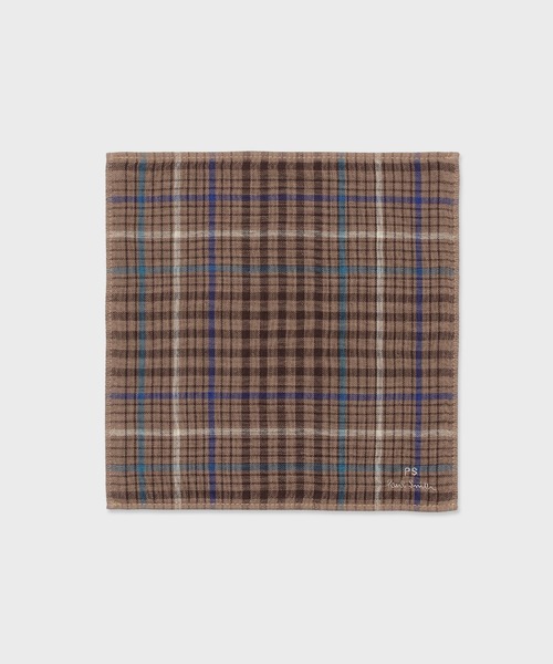 PS Paul Smith(ピーエスポールスミス)の「リバーシブル タオルハンカチ【160367 THANK】(ハンカチ/ハンドタオル・メンズ・ベージュ/ネイビー・FREE)」の2枚目の写真