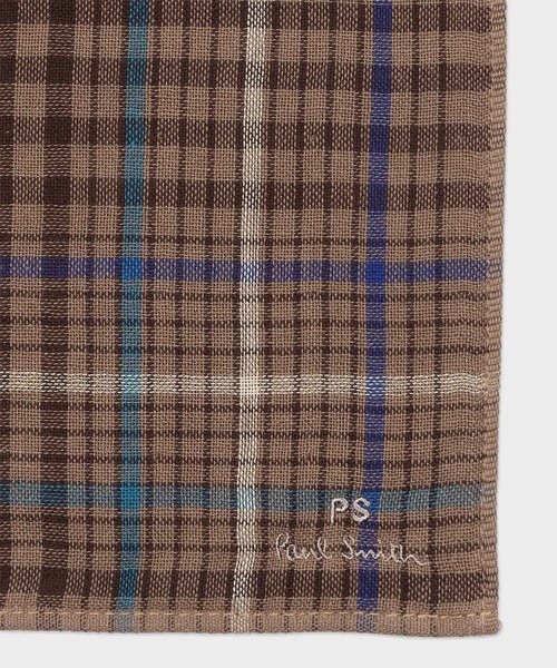 PS Paul Smith(ピーエスポールスミス)の「リバーシブル タオルハンカチ【160367 THANK】(ハンカチ/ハンドタオル・メンズ・ベージュ/ネイビー・FREE)」の4枚目の写真