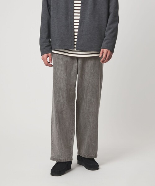 green label relaxing（グリーンレーベルリラクシング）の「ウォッシュド ワイド デニムパンツ（デニムパンツ・メンズ・ネイビー/グレー・M/XL/S/L）」の2枚目の写真