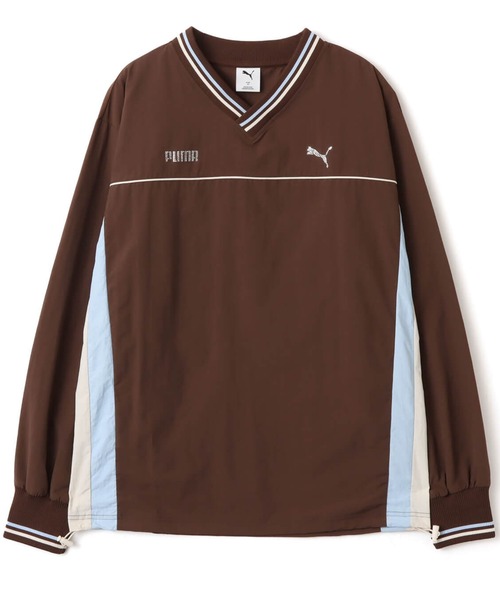 PUMA(プーマ)の「PUMA PUMA X ATMOS PINK WOVEN PULLOVER / プーマ プーマ x アトモスピンク ウーブン プルオーバー【SP】(Tシャツ/カットソー・レディース・ブラウン・S/M/L)」の1枚目の写真