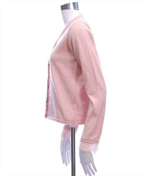 CLEAR BASIC（クリアベーシック）の「レース付きカーディガン[オフィスカジュアル 着回し抜群 ガーリー]≪AW新作≫（カーディガン/ボレロ・レディース・アイボリー/ブラック/ピンク・F）」の15枚目の写真