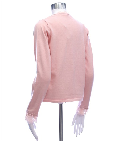 CLEAR BASIC（クリアベーシック）の「レース付きカーディガン[オフィスカジュアル 着回し抜群 ガーリー]≪AW新作≫（カーディガン/ボレロ・レディース・アイボリー/ブラック/ピンク・F）」の16枚目の写真