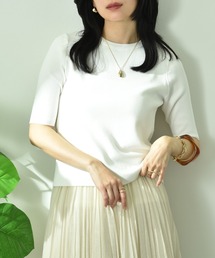 INTERPLANET（インタープラネット）の「【マシーンウォッシャブル・ＵＶ・接触冷感】ハーフスリーブニット（ニット/セーター）」