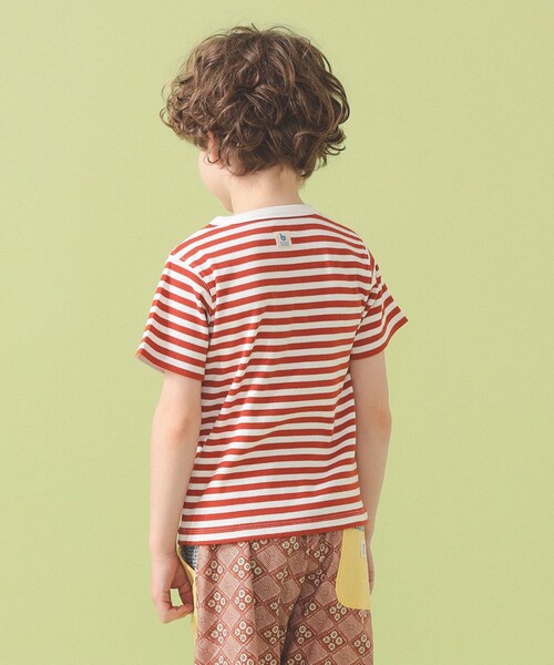 こども ビームス（コドモビームス）の「テレコ ボーダー ショートスリーブ Tシャツ 2026SS（90～140cm）（Tシャツ/カットソー・キッズ・イエロー/サックスブルー/レッド系その他7・140/130/120/110/100/90）」の4枚目の写真