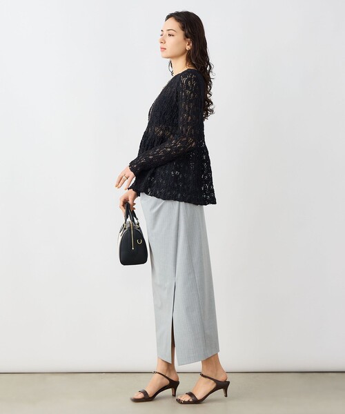 NOLLEY’S Sophi(ノーリーズソフィ)の「ウォッシャブルストライプドレープタイトスカート(スカート・レディース・ブルー系その他6/ブラック系その他・38/36)」の17枚目の写真