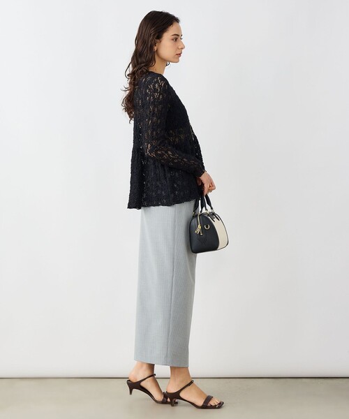 NOLLEY’S Sophi(ノーリーズソフィ)の「ウォッシャブルストライプドレープタイトスカート(スカート・レディース・ブルー系その他6/ブラック系その他・38/36)」の18枚目の写真