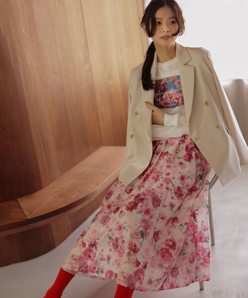 ブーケフラワープリント スカート（スカート）｜組曲（クミキョク）の