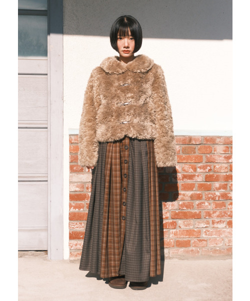 PEEVES PEEVES(フィブス フィブス)の「Mix Check Maxi Skirt / Brown(スカート・レディース・その他・OS)」の1枚目の写真