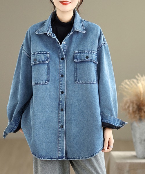 裏起毛デニムシャツジャケット（デニムジャケット）｜ONEP STAR