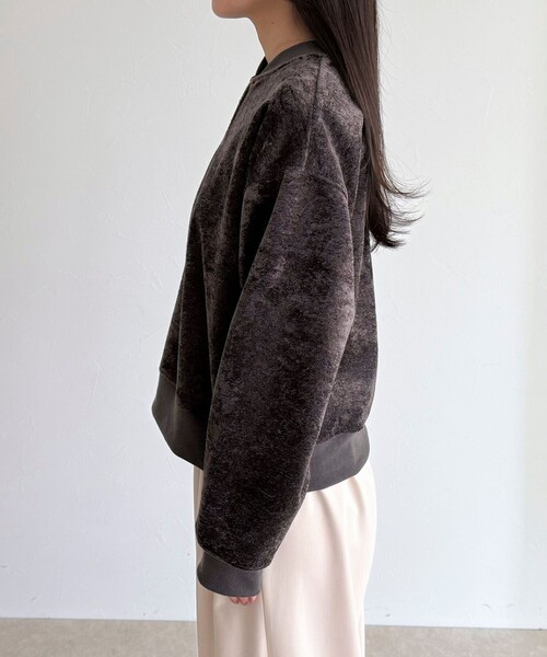 fredy emue（フレディエミュ）の「モールニットソーハーフジッププルオーバー（Tシャツ/カットソー・レディース・チャコールグレー/アイボリー/カーキ・38）」の13枚目の写真