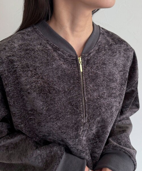 fredy emue（フレディエミュ）の「モールニットソーハーフジッププルオーバー（Tシャツ/カットソー・レディース・チャコールグレー/アイボリー/カーキ・38）」の16枚目の写真