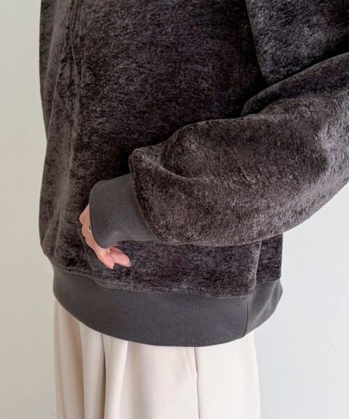 fredy emue（フレディエミュ）の「モールニットソーハーフジッププルオーバー（Tシャツ/カットソー・レディース・チャコールグレー/アイボリー/カーキ・38）」の17枚目の写真
