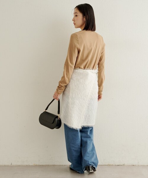 Omekashi（オメカシ）の「フリルロングTシャツ（Tシャツ/カットソー・レディース・オフホワイト/ブルー/ブラック/ベージュ・FREE）」の17枚目の写真