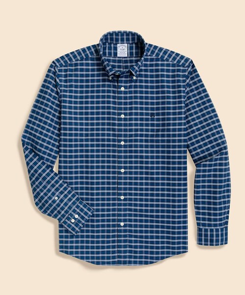 BROOKS BROTHERS(ブルックスブラザーズ)の「ストレッチオックスフォード GFロゴ シーズナルパターン カジュアルシャツ Regular Fit(シャツ/ブラウス・メンズ・ダークブルー/ブルー系その他2・LARGE/MEDIUM/SMALL/X-LARGE/X-SMALL)」の1枚目の写真