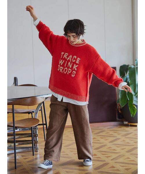 SM2（エスエムツー）の「ループロゴニットプルオーバー（ニット/セーター・レディース・オレンジ/オフホワイト/グレー/ベージュ/パープル・F）」の16枚目の写真