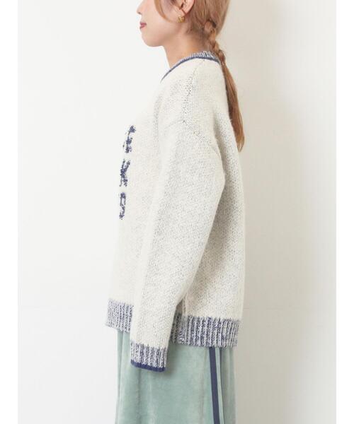 SM2（エスエムツー）の「ループロゴニットプルオーバー（ニット/セーター・レディース・オレンジ/オフホワイト/グレー/ベージュ/パープル・F）」の10枚目の写真