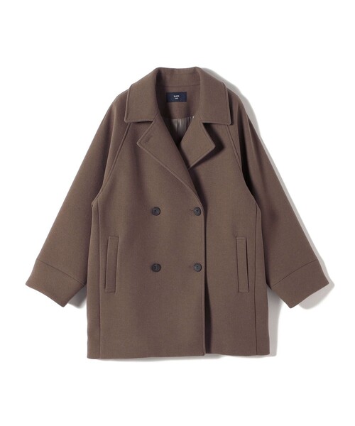 SHIPS Colors:〈手洗い可能〉ジャージーメルトン ピーコート 2