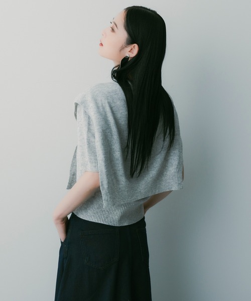 SERENO(セレーノ)の「ボウタイデザインソフトニット(ニット/セーター・レディース・ダークブラウン/ライトグレー/ダークグレー/オフホワイト・ONESIZE)」の15枚目の写真