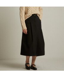 A-line slit denim skirt (black)