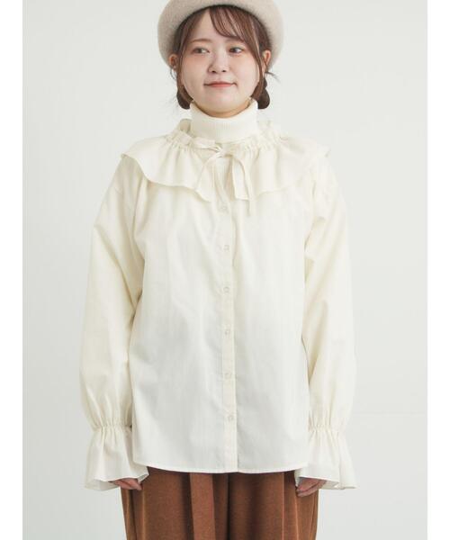 Samansa Mos2(サマンサ モスモス)の「フリル襟ブラウス(シャツ/ブラウス・レディース・キナリ/サックスブルー/ブラック・F)」の21枚目の写真