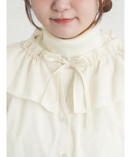 Samansa Mos2(サマンサ モスモス)の「フリル襟ブラウス(シャツ/ブラウス・レディース・キナリ/サックスブルー/ブラック・F)」の18枚目の写真