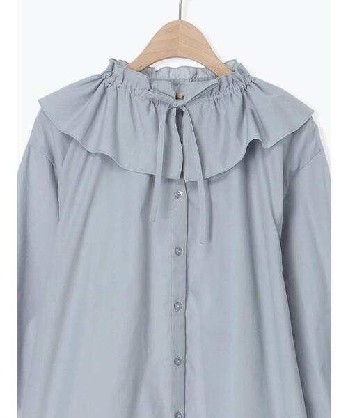Samansa Mos2(サマンサ モスモス)の「フリル襟ブラウス(シャツ/ブラウス・レディース・キナリ/サックスブルー/ブラック・F)」の8枚目の写真