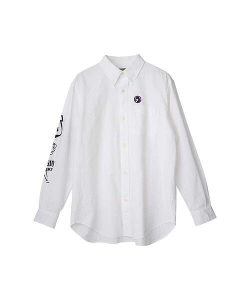 HYSTERIC GLAMOUR(ヒステリックグラマー)の「BAD ASS WHISKY ボタンダウンシャツ(シャツ/ブラウス・メンズ・ブルー系その他/ブラック系その他/ピンク系その他/ホワイト・X-LARGE/LARGE/MEDIUM/SMALL)」の1枚目の写真