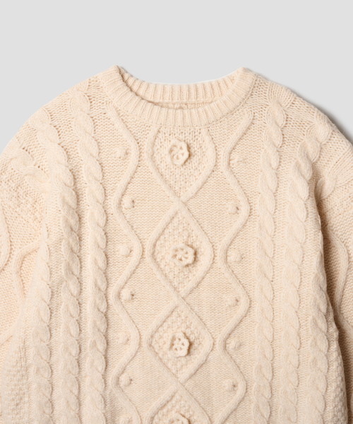 TTUDEMENT(トュードメント)の「CHUNKY CABLE KNIT IVORY(ニット/セーター・レディース・その他・FREE)」の5枚目の写真