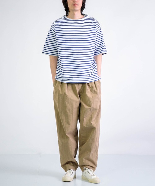 RINEN（リネン）の「[RINEN] 引き揃え天竺ボーダー 半袖ボートネック（Tシャツ/カットソー・メンズ・グレー系その他/ブルー系その他・2/3）」の4枚目の写真