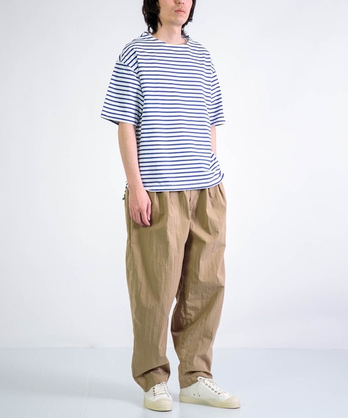 RINEN（リネン）の「[RINEN] 引き揃え天竺ボーダー 半袖ボートネック（Tシャツ/カットソー・メンズ・グレー系その他/ブルー系その他・2/3）」の5枚目の写真