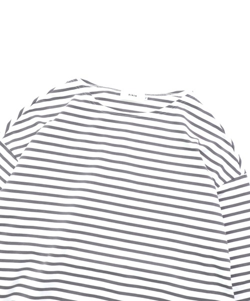 RINEN（リネン）の「[RINEN] 引き揃え天竺ボーダー 半袖ボートネック（Tシャツ/カットソー・メンズ・グレー系その他/ブルー系その他・2/3）」の15枚目の写真