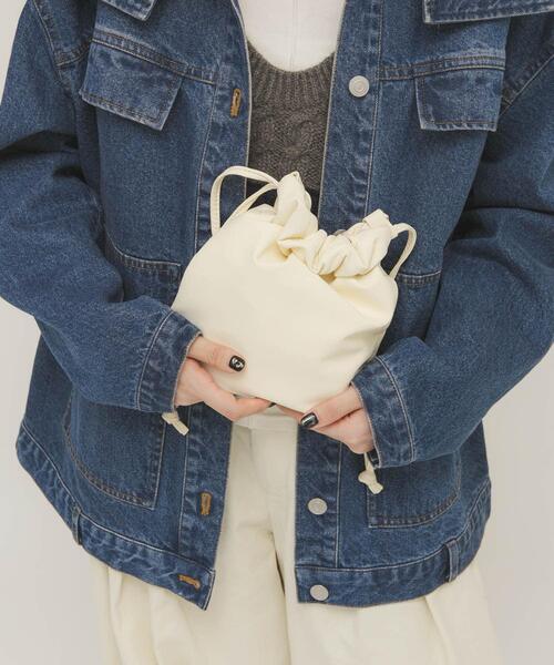 KBF（ケイビーエフ）の「ギャザーデザインミニBAG（ショルダーバッグ・レディース・アイボリー/カーキ/ブラック・ONE）」の5枚目の写真