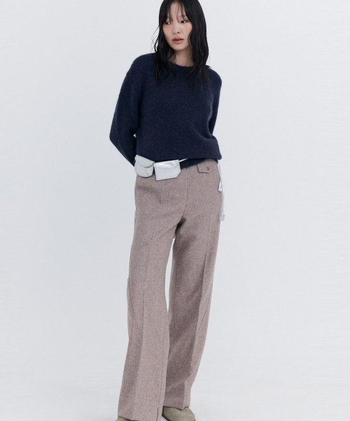 WNDERKAMMER(ブンダーカンマー)の「アルパカブークルニットプルオーバー_ネイビー(ニット/セーター・レディース・その他・ONE SIZE)」の1枚目の写真