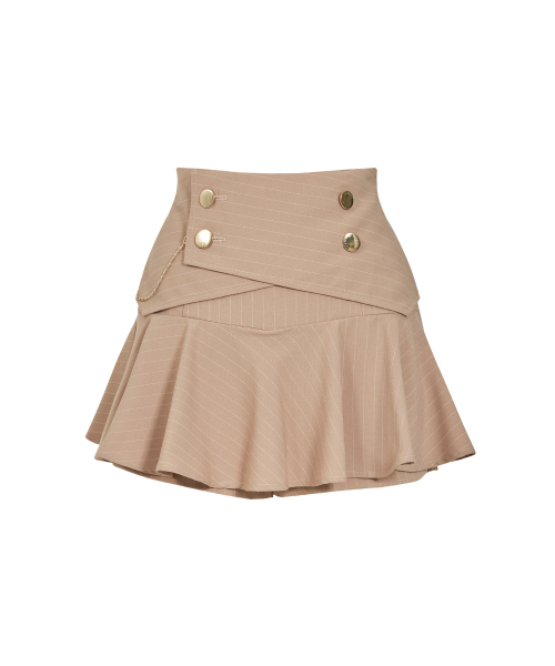 J.JANE（ジェイジェーン）の「ダブルボタンストライプキュロットパンツ (ベージュ)（スカート・レディース・その他・M/XS/S）」の2枚目の写真