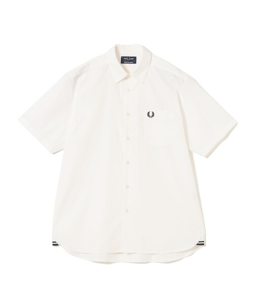 FRED PERRY（フレッドペリー）の「【別注】FRED PERRY / Broad Short Sleeve Shirts（シャツ/ブラウス・メンズ・ホワイト/ナチュラル・SMALL/MEDIUM/LARGE/X-LARGE）」の5枚目の写真
