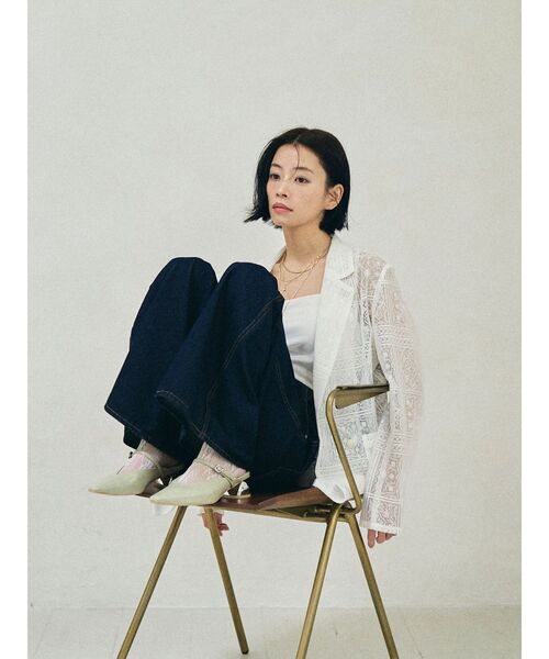 LAGUNAMOON（ラグナムーン）の「MODERNカッティングメタルヒールミュール（パンプス・レディース・ブラック/ミント・MEDIUM/SMALL）」の4枚目の写真