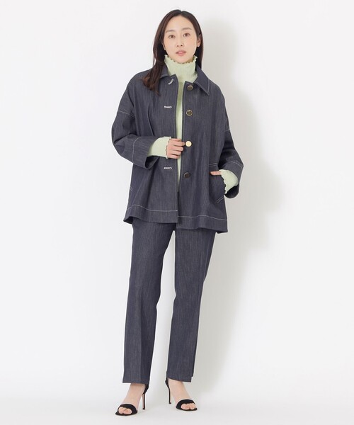 S.ESSENTIALS(エスエッセンシャルズ)の「レーヨンストレッチデニムジャケット(デニムジャケット・レディース・ネイビー・38)」の8枚目の写真