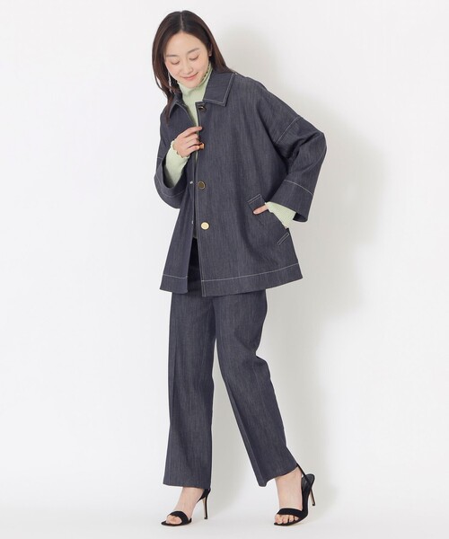 S.ESSENTIALS(エスエッセンシャルズ)の「レーヨンストレッチデニムジャケット(デニムジャケット・レディース・ネイビー・38)」の9枚目の写真