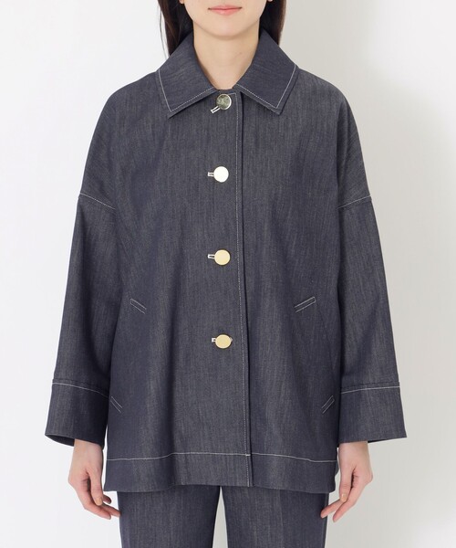 S.ESSENTIALS(エスエッセンシャルズ)の「レーヨンストレッチデニムジャケット(デニムジャケット・レディース・ネイビー・38)」の4枚目の写真
