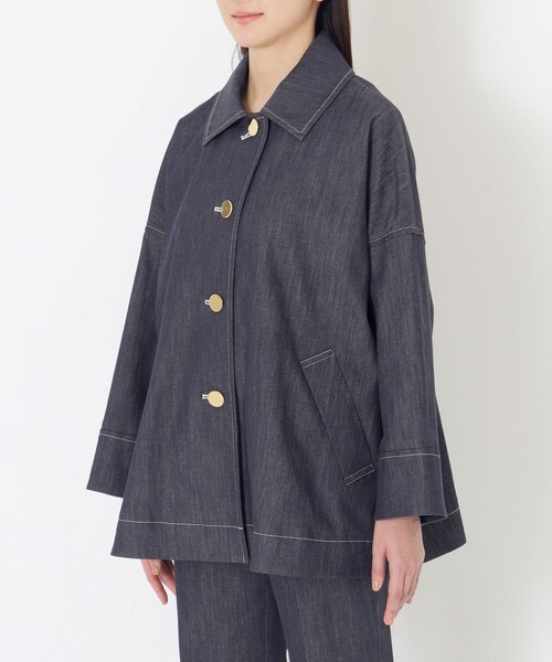 S.ESSENTIALS(エスエッセンシャルズ)の「レーヨンストレッチデニムジャケット(デニムジャケット・レディース・ネイビー・38)」の5枚目の写真