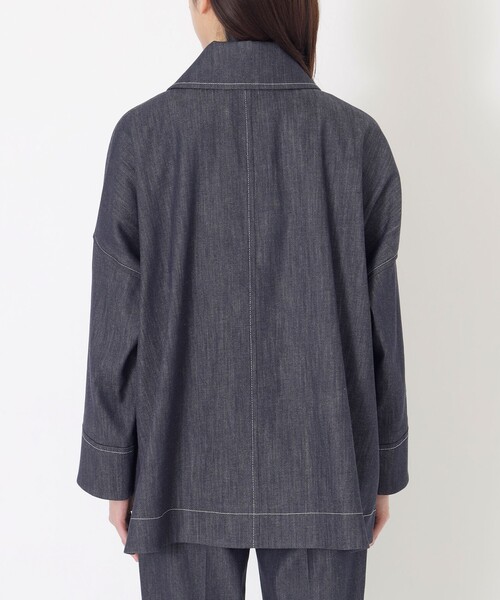 S.ESSENTIALS(エスエッセンシャルズ)の「レーヨンストレッチデニムジャケット(デニムジャケット・レディース・ネイビー・38)」の6枚目の写真
