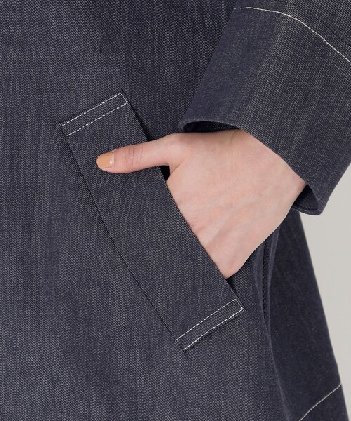 S.ESSENTIALS(エスエッセンシャルズ)の「レーヨンストレッチデニムジャケット(デニムジャケット・レディース・ネイビー・38)」の7枚目の写真