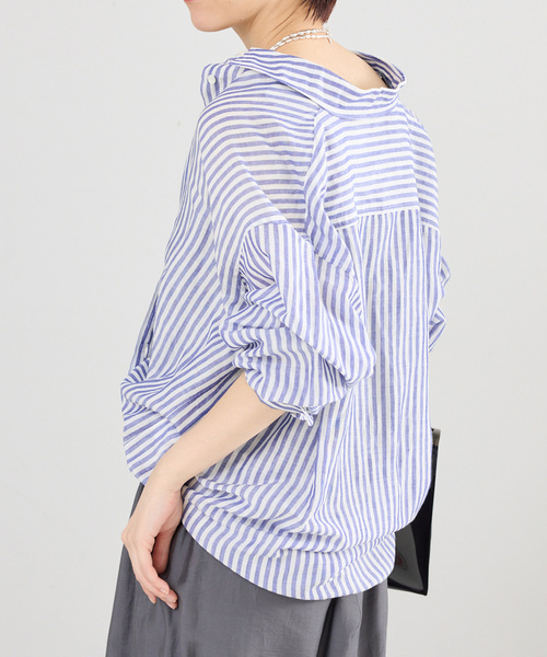 IENA(イエナ)の「ラミーリヨセル2wayシャツ(シャツ/ブラウス・レディース・サックスブルー/スカイブルー/ホワイト/ピンク・FREE)」の22枚目の写真