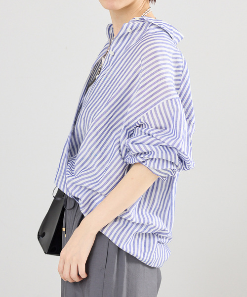 IENA(イエナ)の「ラミーリヨセル2wayシャツ(シャツ/ブラウス・レディース・サックスブルー/スカイブルー/ホワイト/ピンク・FREE)」の22枚目の写真