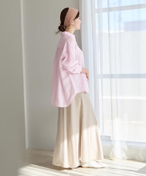 IENA LIBERTY 2WAY ブラウス ピンク ラミーリヨセル2wayシャツ（シャツ/ブラウス）｜IENA（イエナ）の