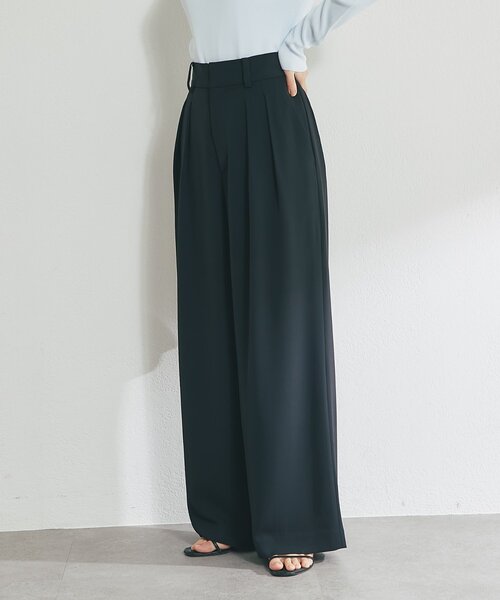 La boutique BonBon（ラブティックボンボン）の「【スッキリ美シルエット・オケージョン対応】前開き2タックワイドパンツ（スラックス・レディース・ブラック/オフホワイト/グレー・PS/36/38）」の14枚目の写真