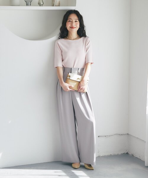 La boutique BonBon（ラブティックボンボン）の「【今すぐお届け！・オケージョン対応】前開き2タックワイドパンツ（スラックス・レディース・ブラック/オフホワイト/グレー・PS/36/38）」の17枚目の写真