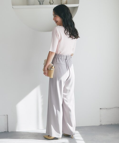 La boutique BonBon（ラブティックボンボン）の「【今すぐお届け！・オケージョン対応】前開き2タックワイドパンツ（スラックス・レディース・ブラック/オフホワイト/グレー・PS/36/38）」の18枚目の写真